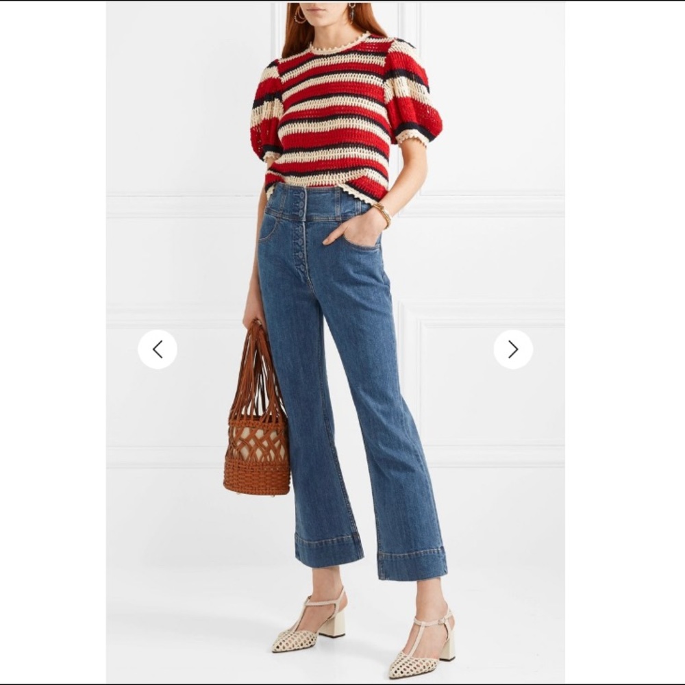 NWOT ULLA JOHNSON Ellis high-rise flared blue jeans